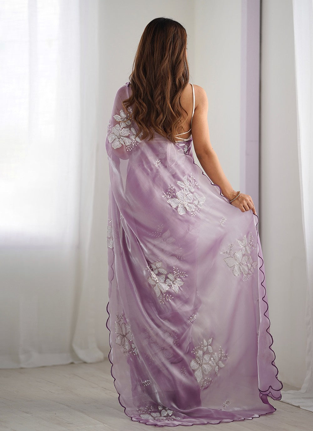 Contemporary Embroidered Jimmy Chu Saree - S10235