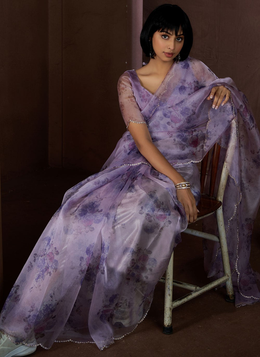 Classic Border Work Organza Saree - S10535