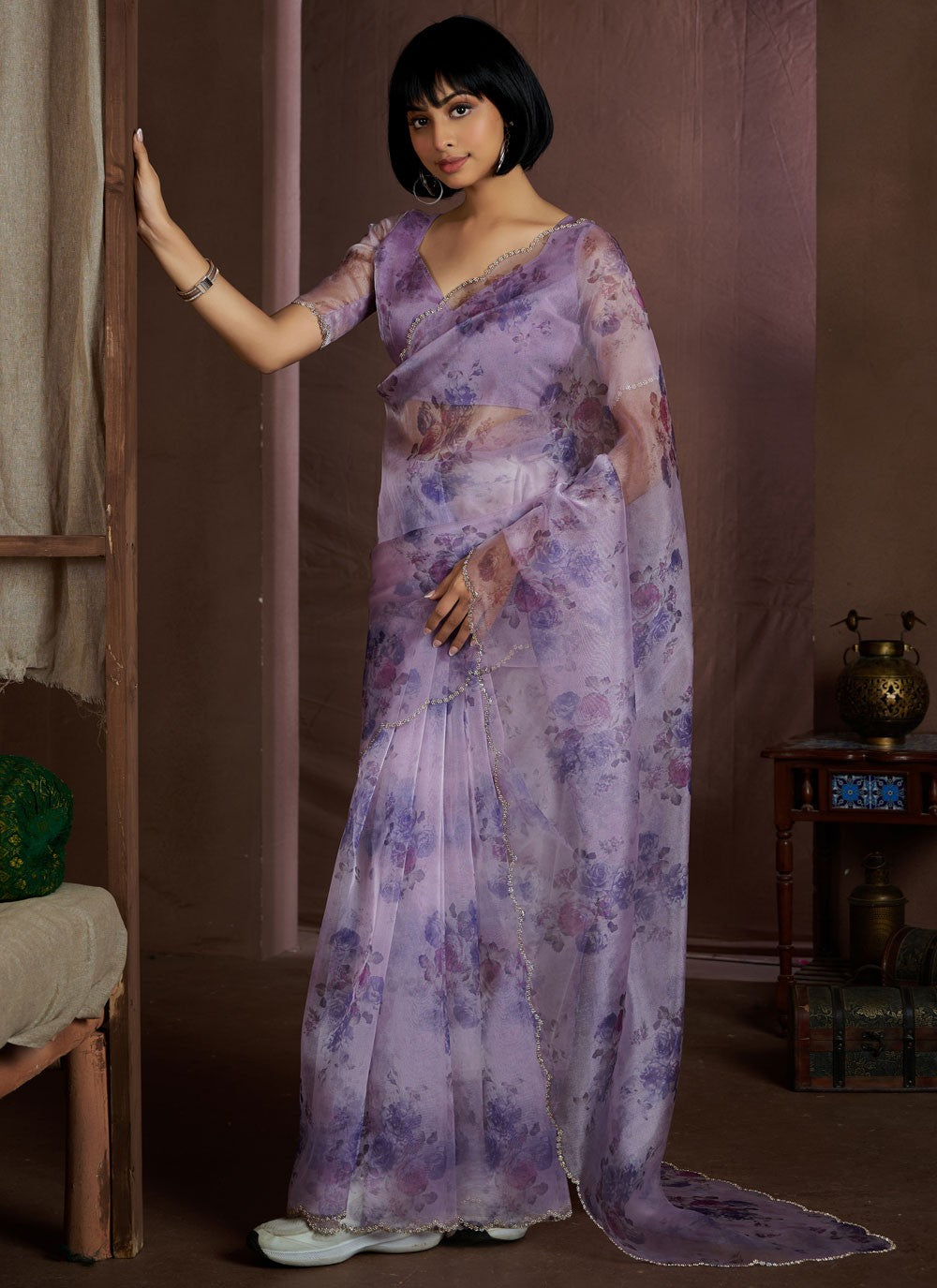 Classic Border Work Organza Saree - S10535