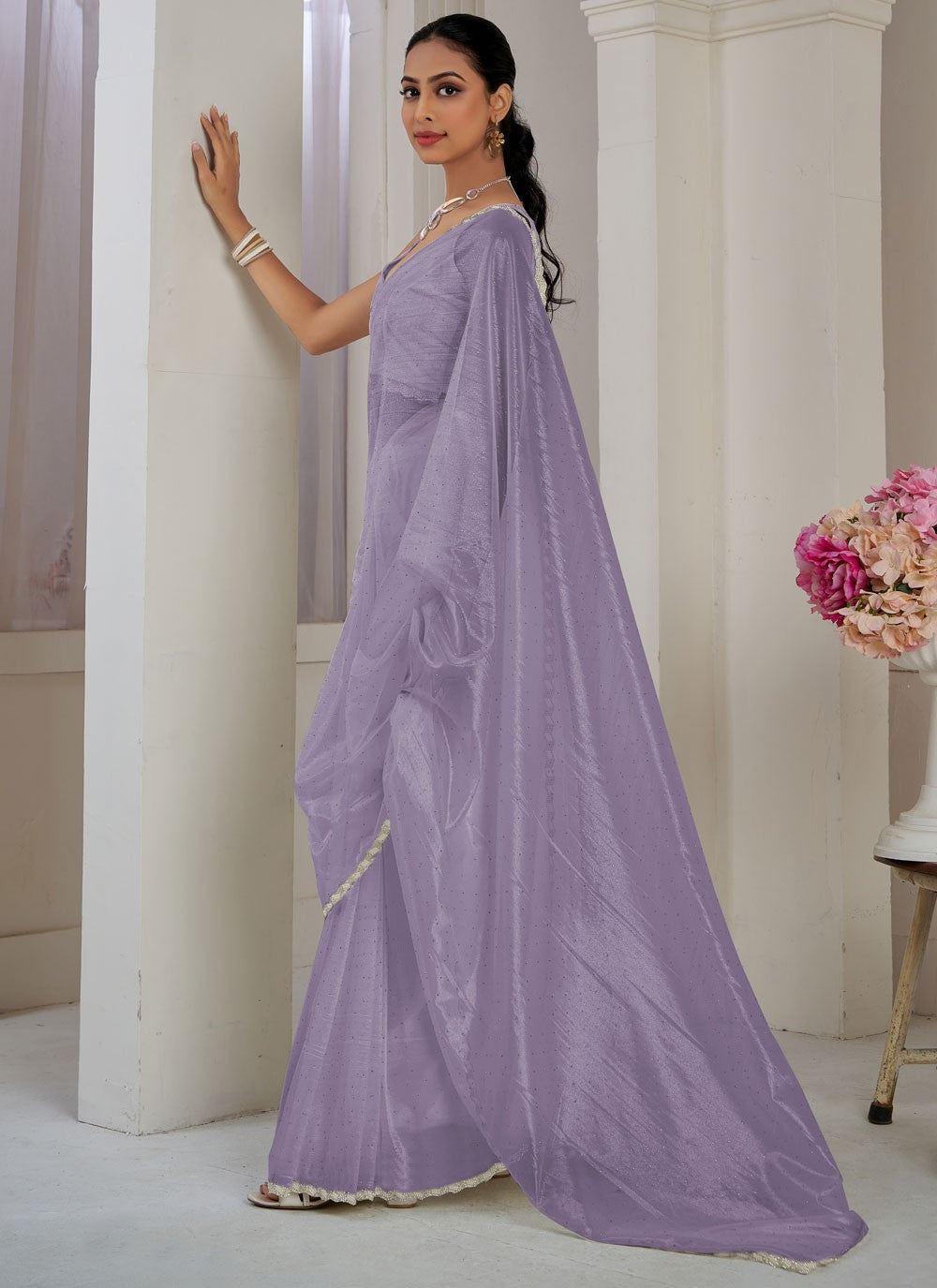 Classic Cutdana Net, Organza Saree - S10577