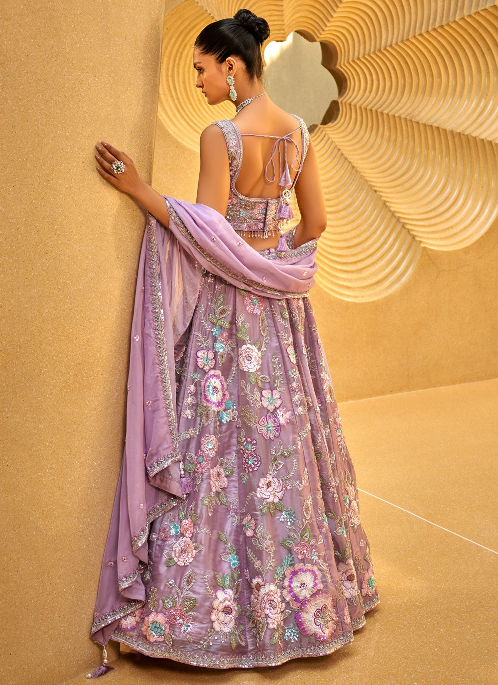 Embroidered Tissue A - Line Lehenga - L2700