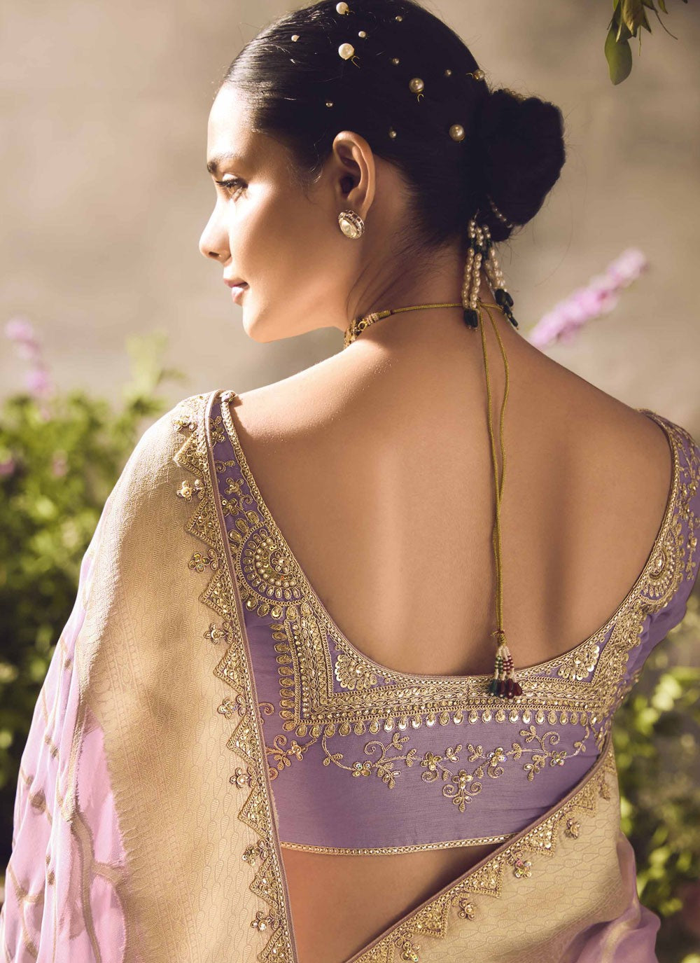 Classic Border Work Silk Purple Saree - S11268