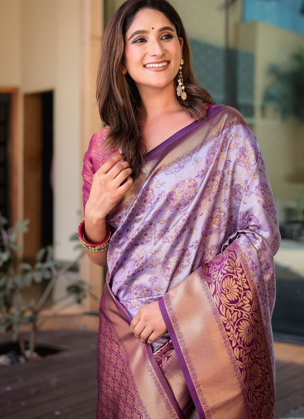 Woven, Zari Kanjivaram Silk Saree - S12290