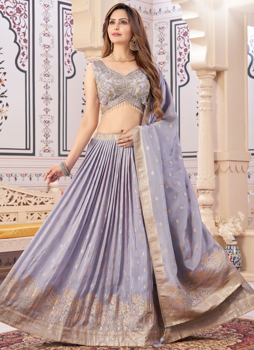 Embroidered Silk Lehenga - L3130