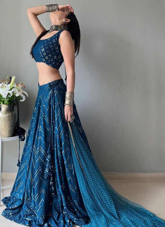 Embroidered Georgette A - Line Lehenga - L2521