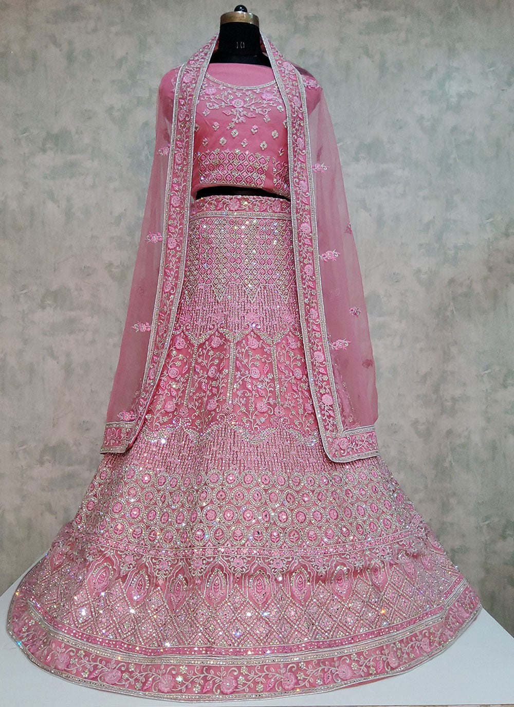 Embroidered Velvet A - Line Lehenga - L1974