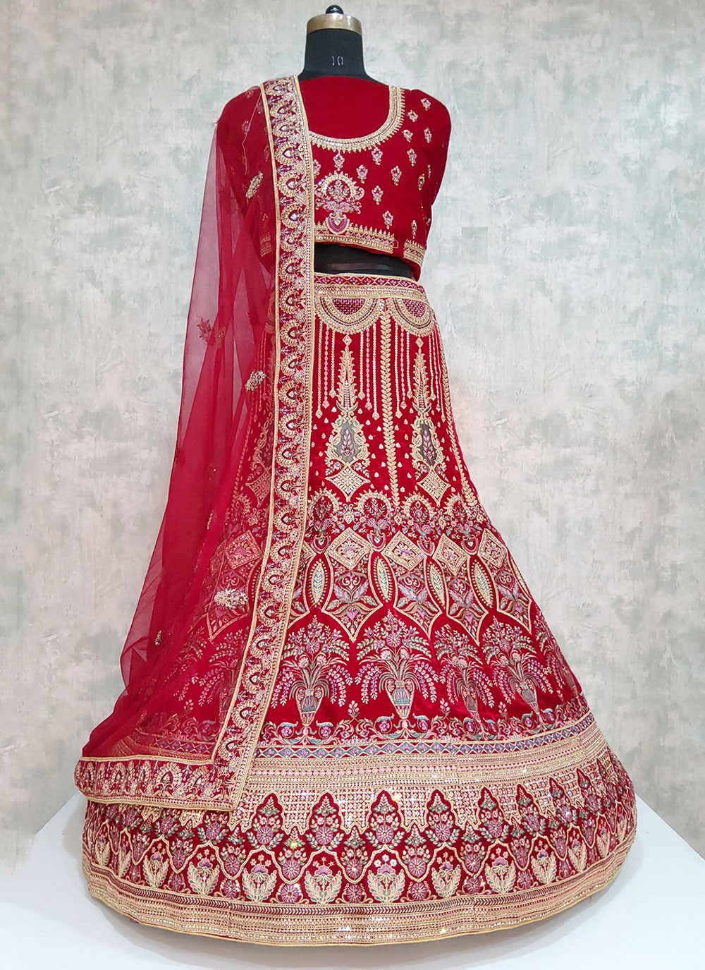 Embroidered Velvet A - Line Lehenga - L2000