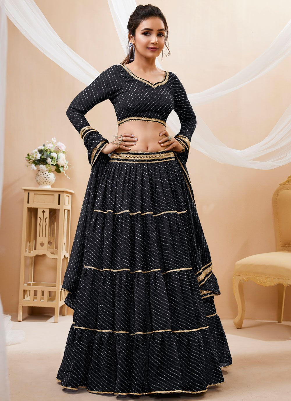 Lace Georgette A - Line Lehenga - L1880