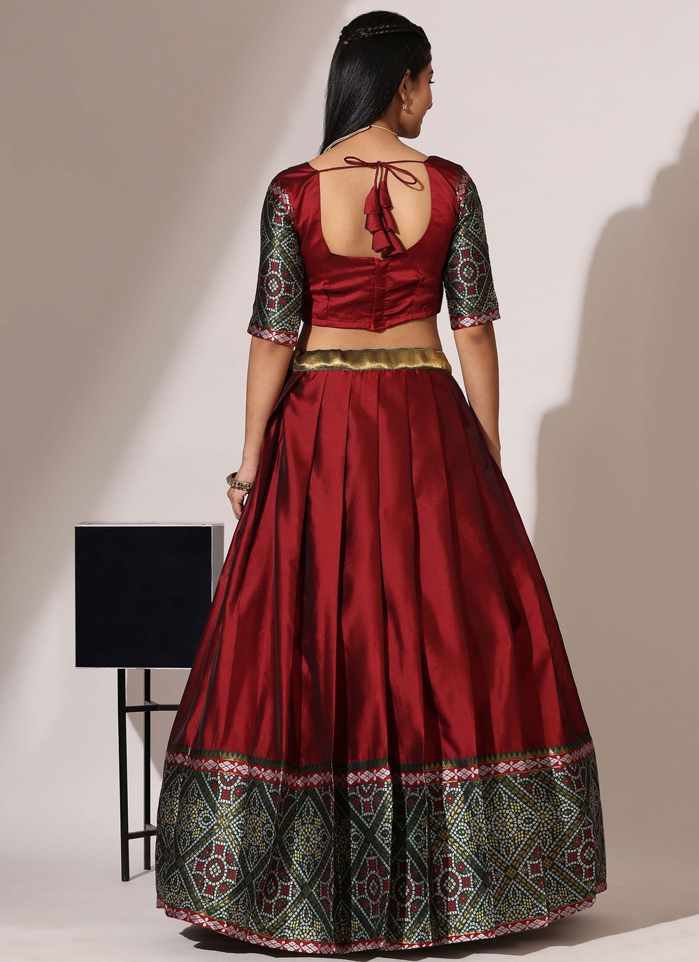 Weaving Zari Silk A - Line Lehenga - L2554