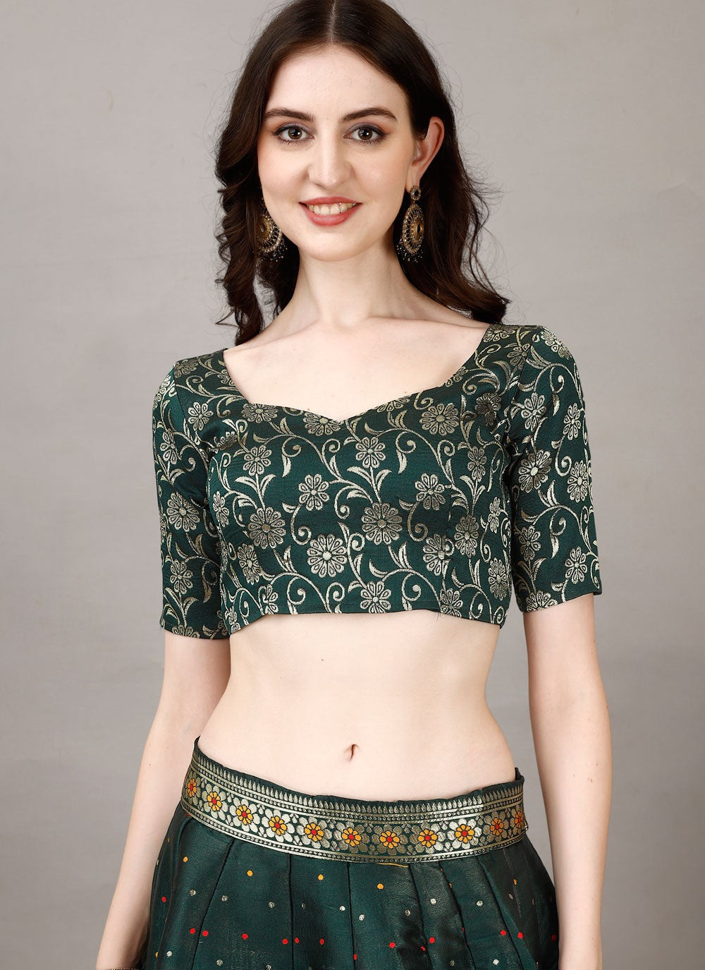 Jacquard Work Jacquard Silk A - Line Lehenga - L2180