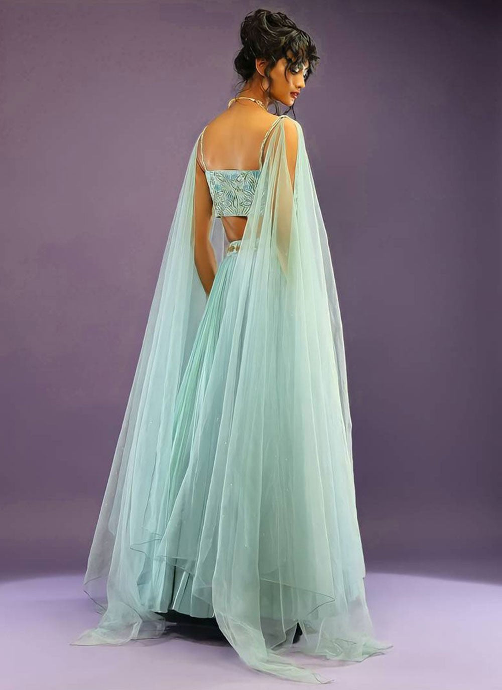 Plain Faux Georgette A - Line Lehenga - L2547