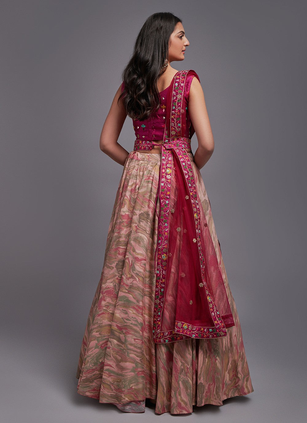 Embroidered Viscose A - Line Lehenga - L1016