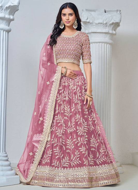 Embroidered Net Lehenga - L3031