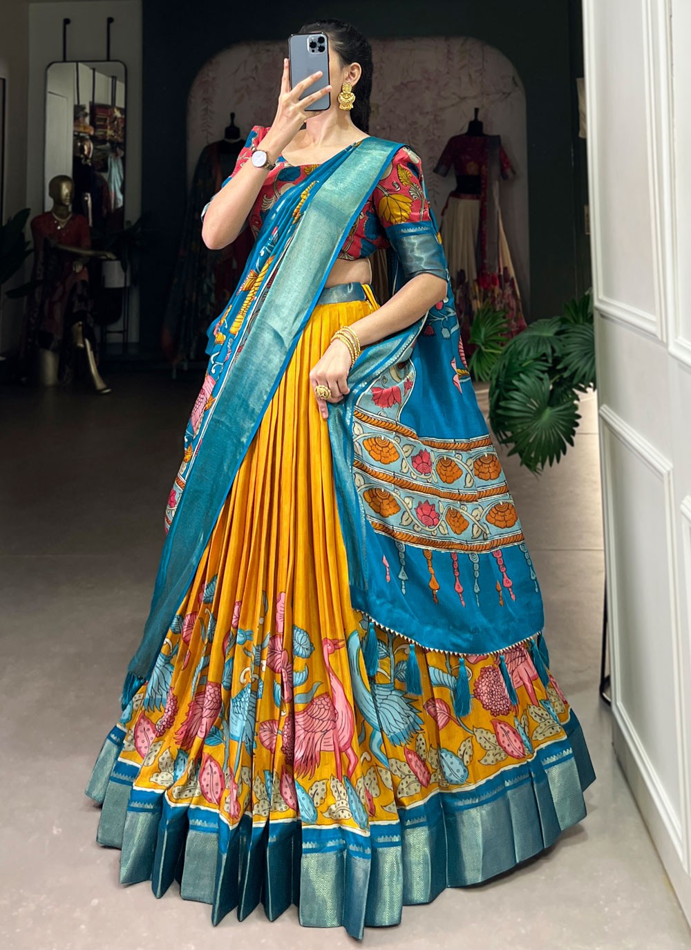 Printed Pure Dola Lehenga - L3192