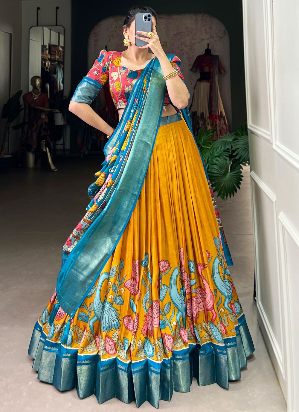 Printed Pure Dola Lehenga - L3192