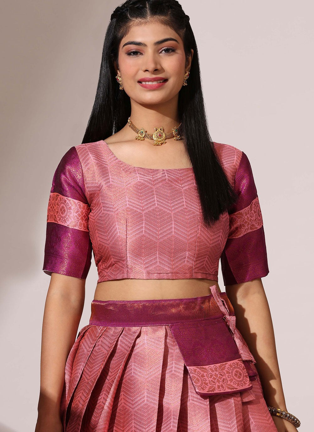 Woven Silk A - Line Lehenga - L2568