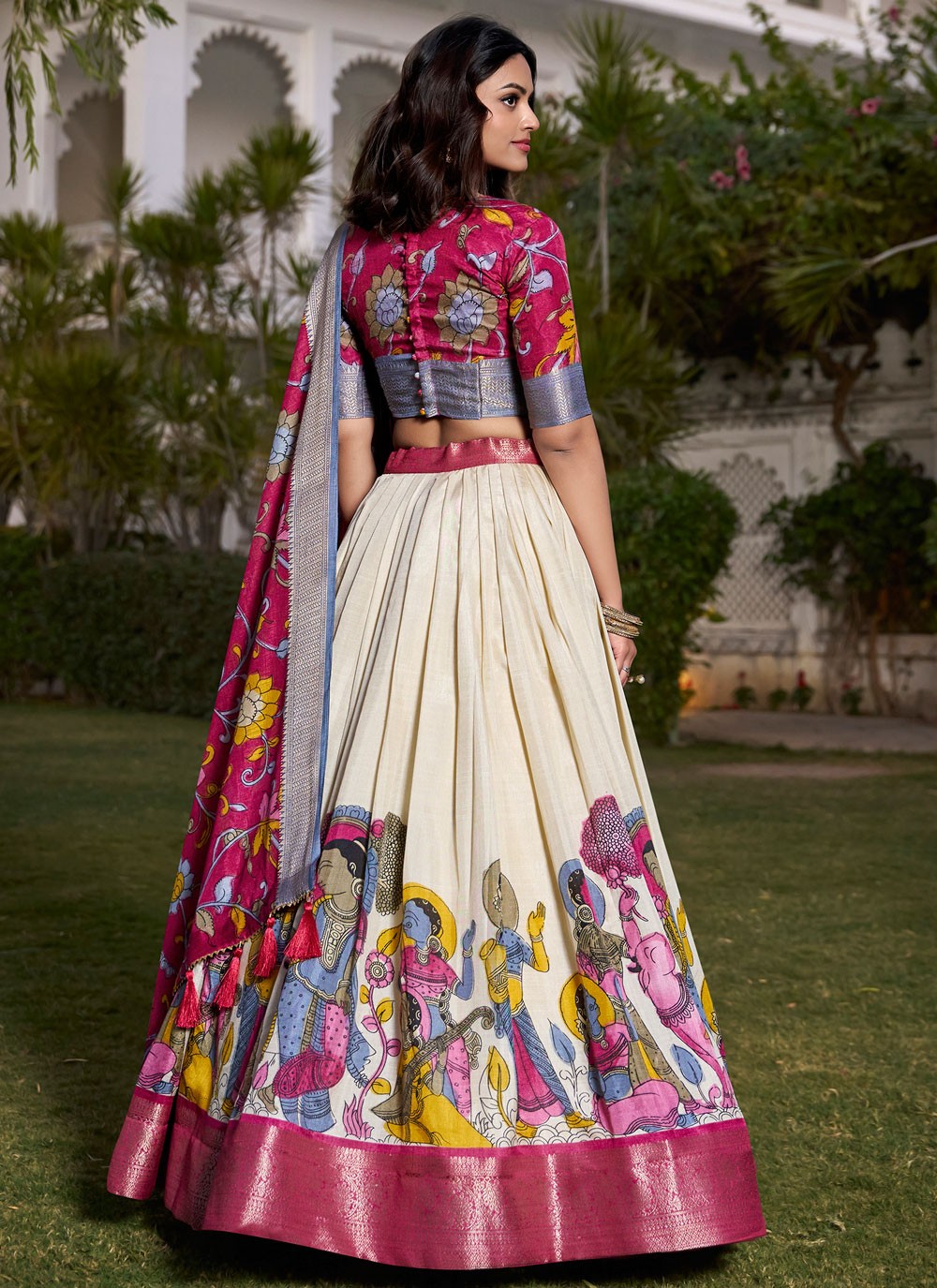 Printed Pure Dola Lehenga - L3119