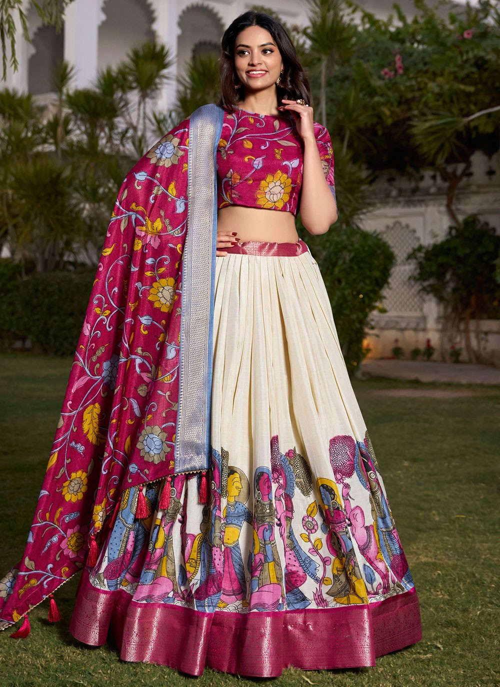 Printed Pure Dola Lehenga - L3119