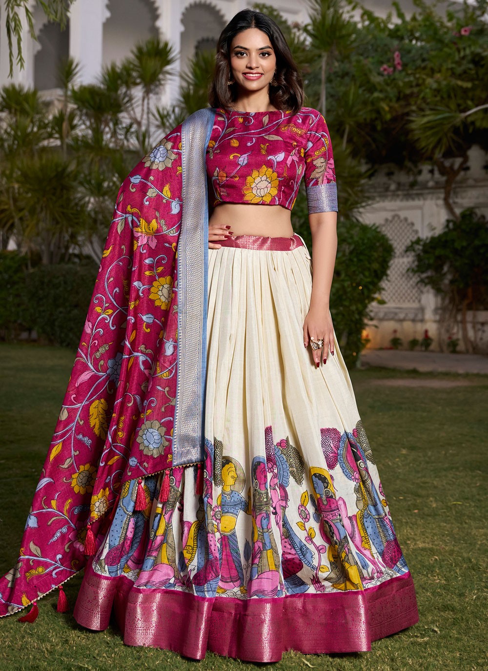 Printed Pure Dola Lehenga - L3119