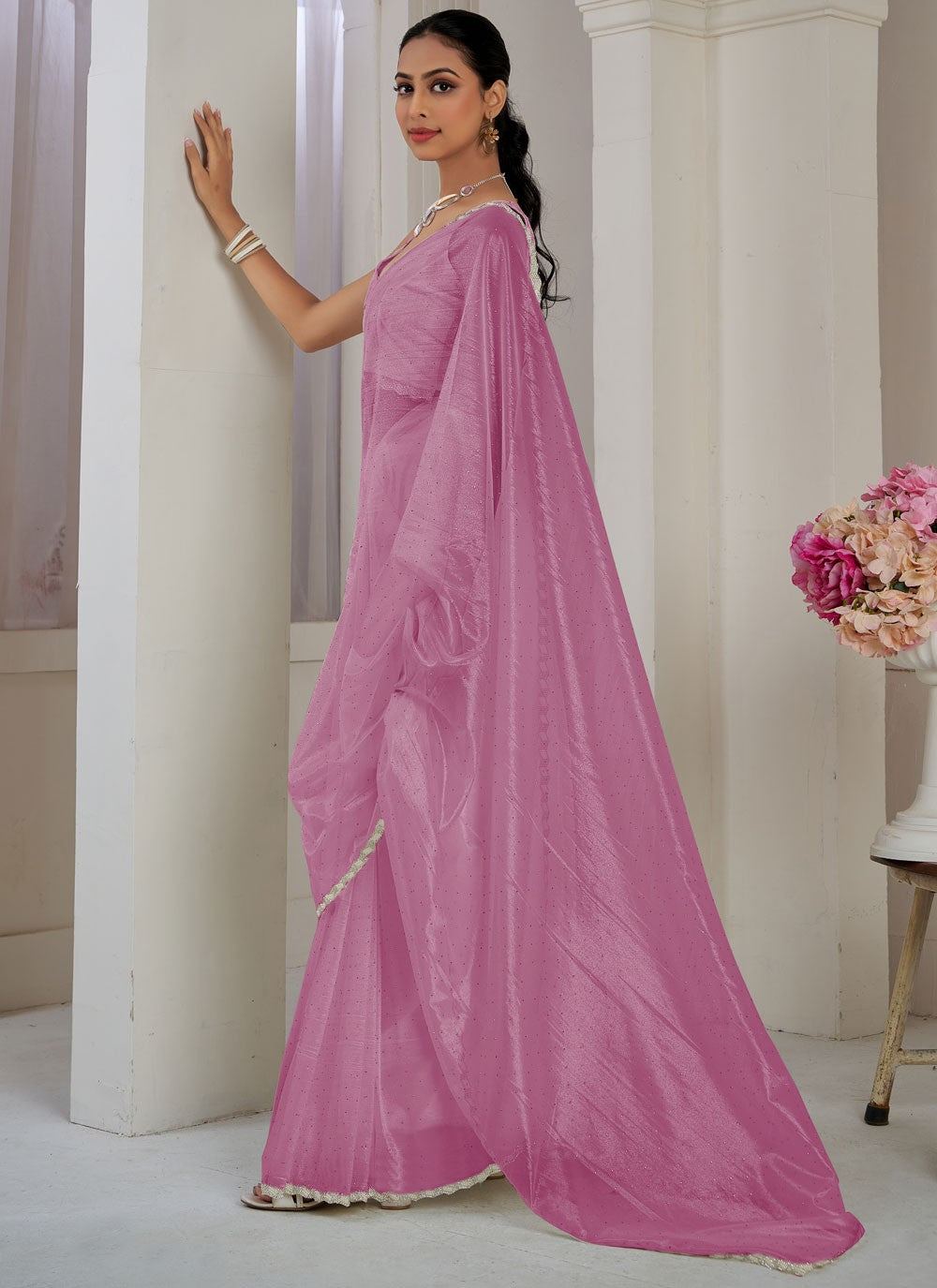 Classic Cutdana Net, Organza Saree - S10577