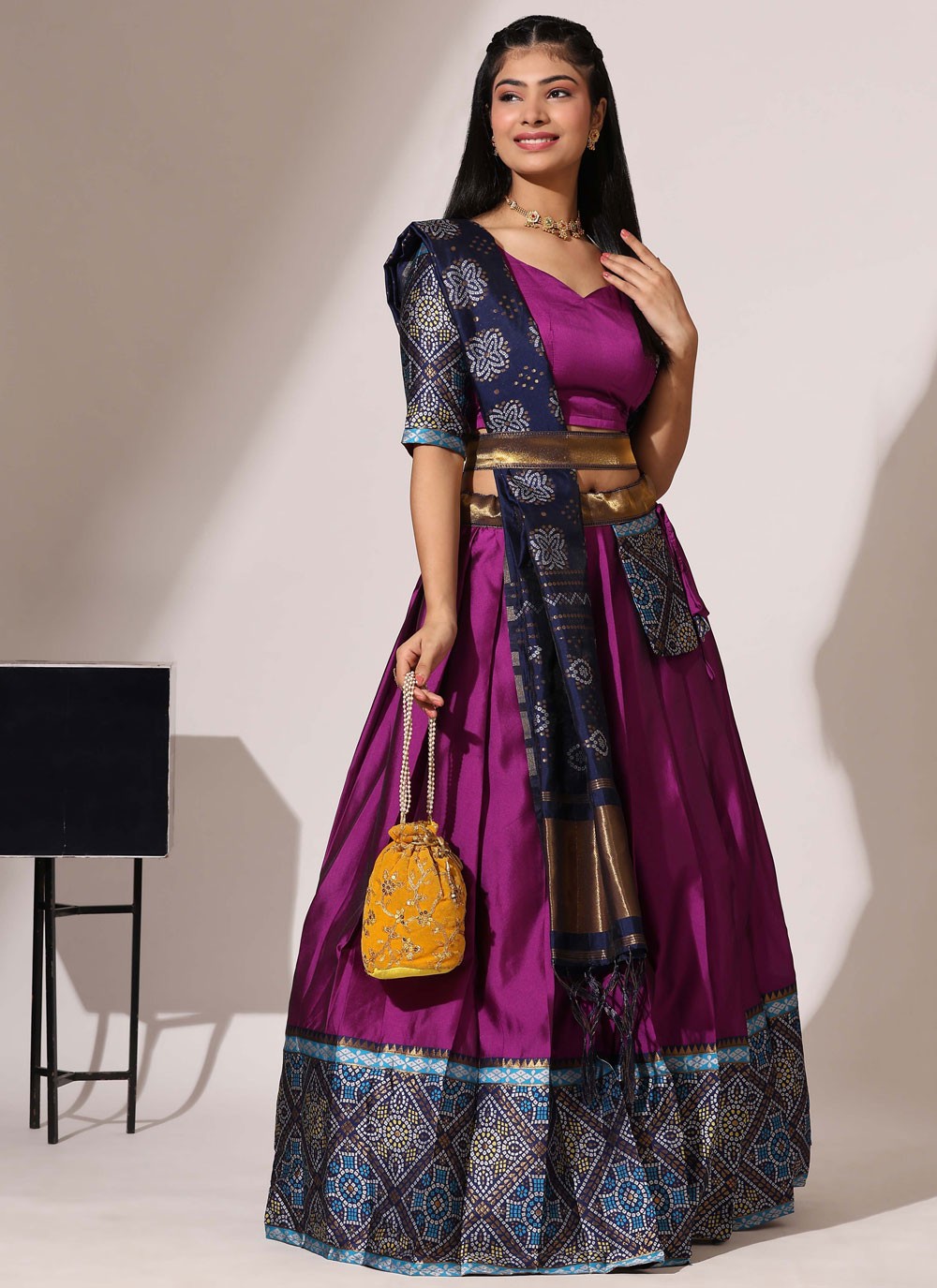 Weaving Zari Silk A - Line Lehenga - L2554