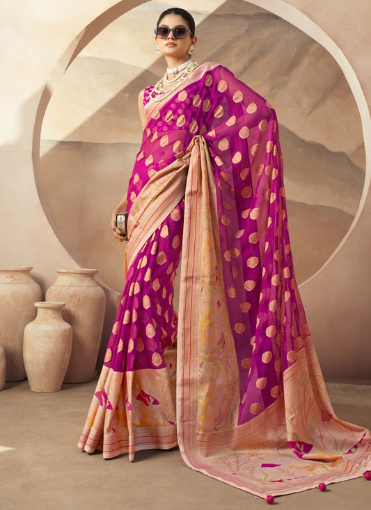 Weaving Zari Georgette Saree - S12169