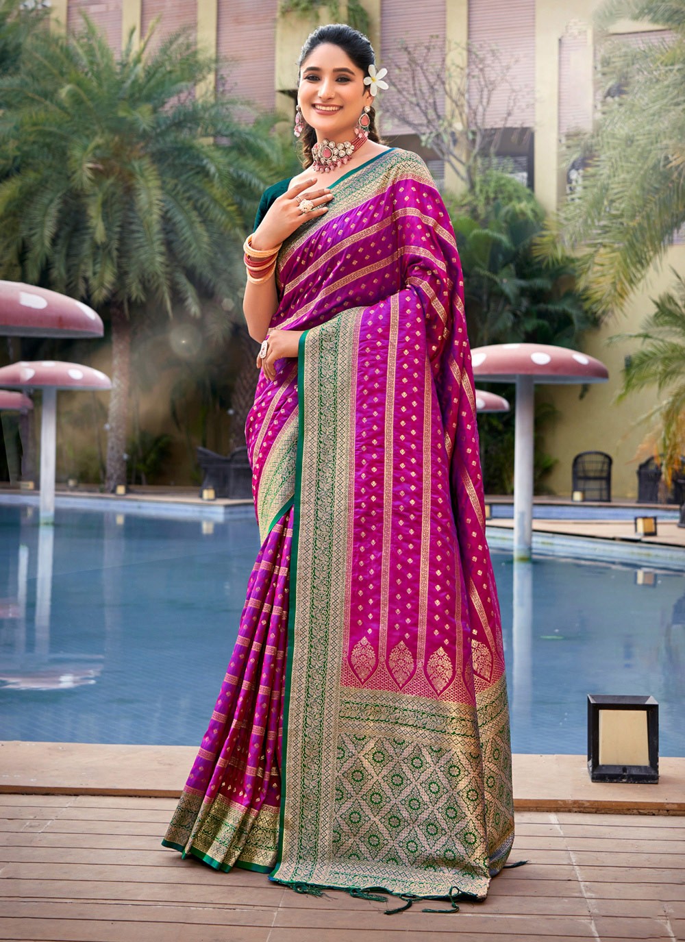 Traditional Weaving Zari Banarasi Silk Saree - S5453