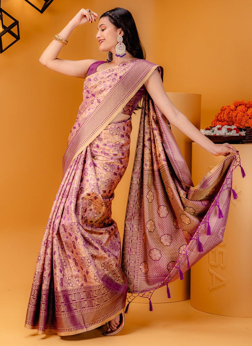 Classic Zari Kanjivaram Silk Saree - S7079