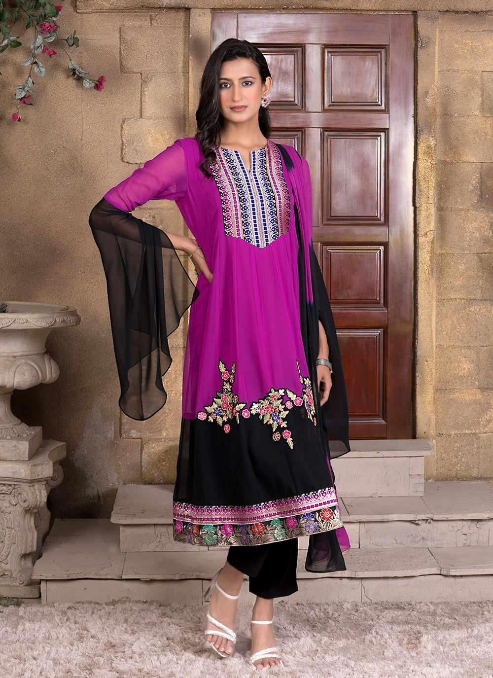 Georgette Pant Style Suit - T3046