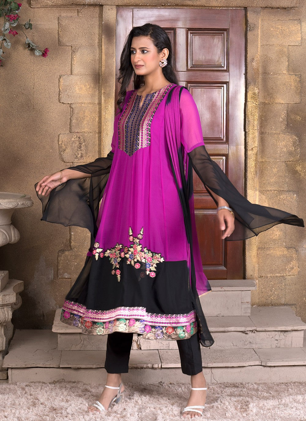 Georgette Pant Style Suit - T3046