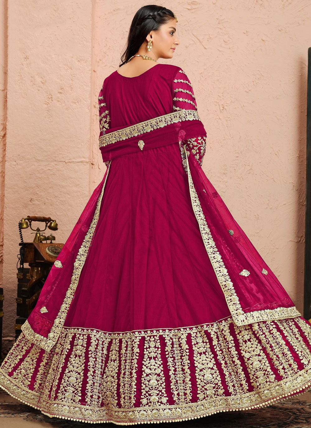 Net Floor Length Anarkali - T464