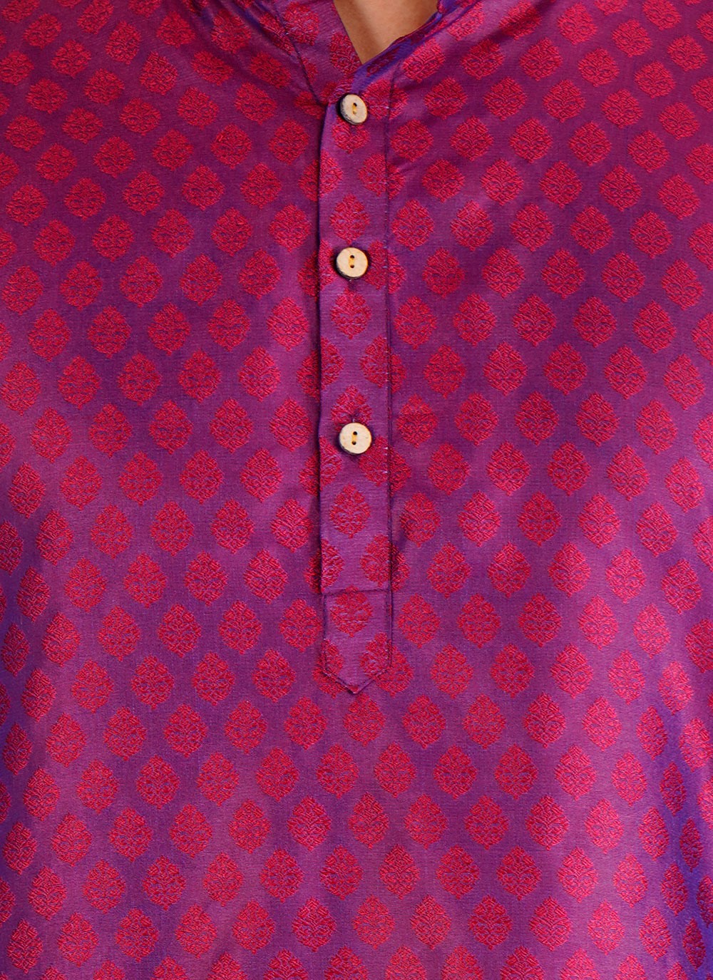 Weaving Zari Jacquard, Satin Magenta Kurta Pyjama - M6529