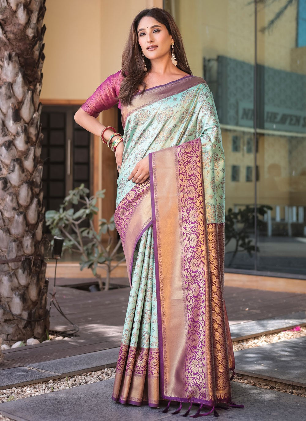 Woven, Zari Kanjivaram Silk Saree - S12290