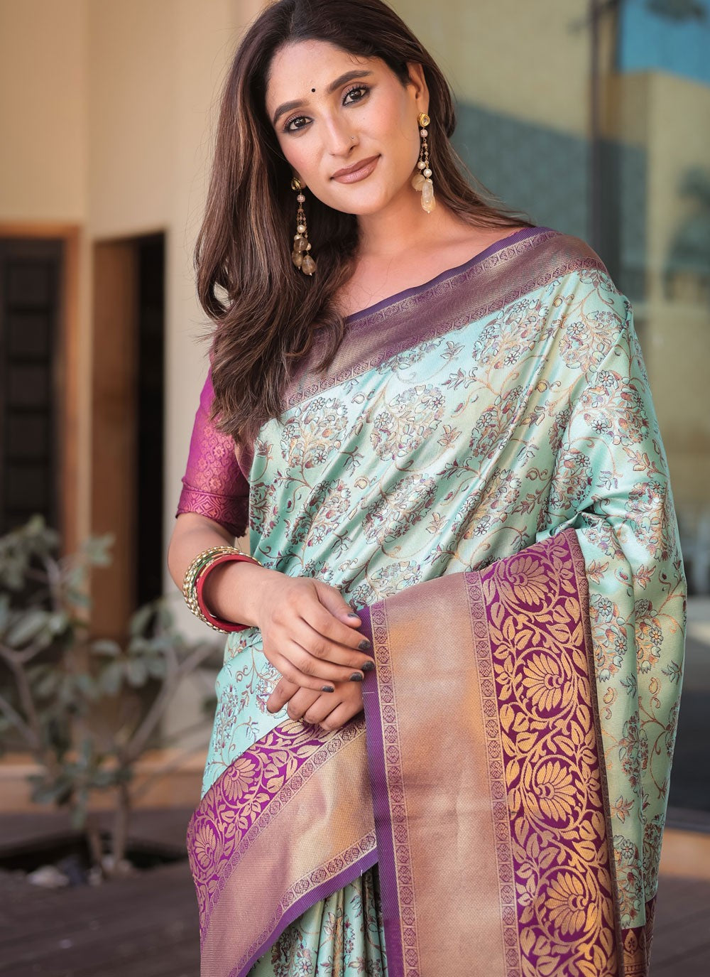 Woven, Zari Kanjivaram Silk Saree - S12290