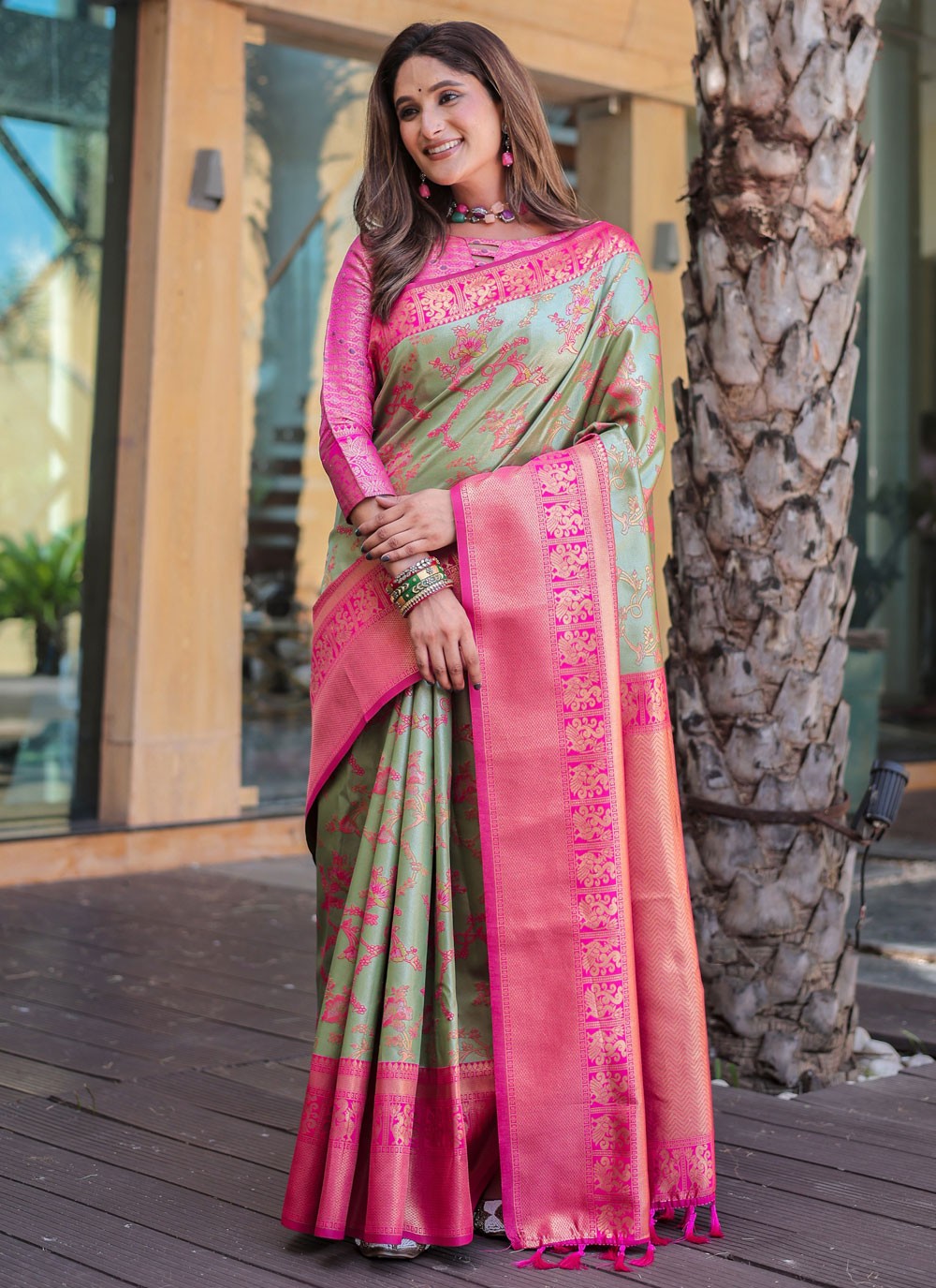 Woven, Zari Malbari Silk Saree - S12308