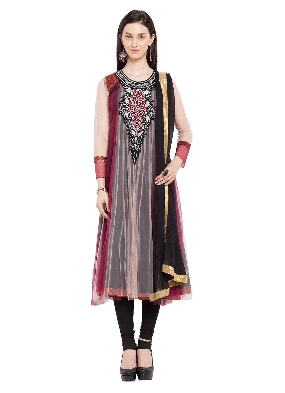 Faux Georgette Anarkali - T275