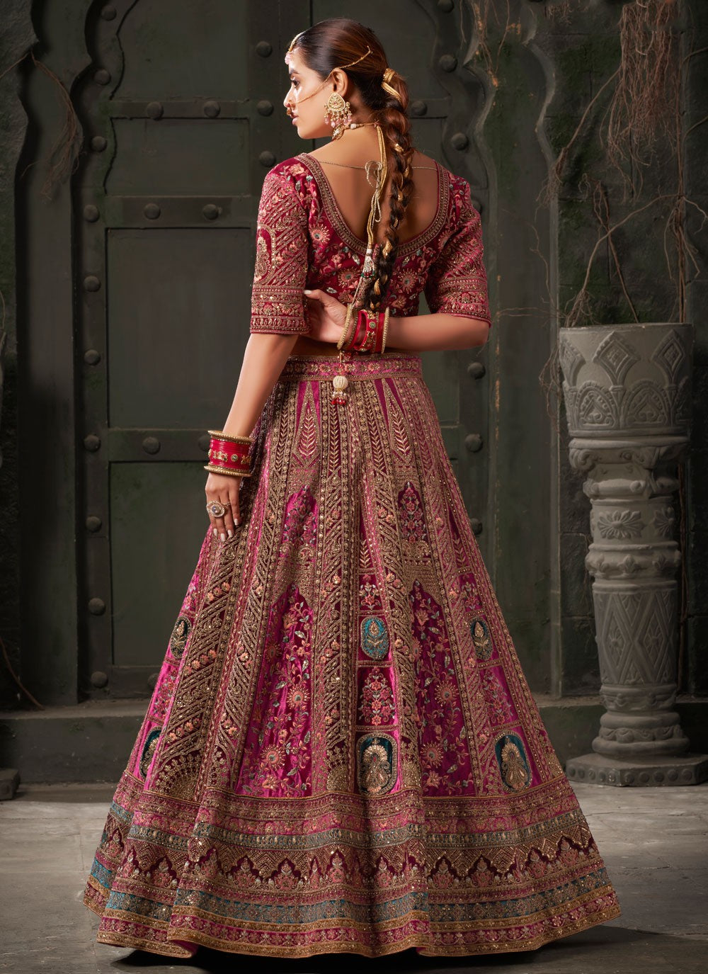 Cord Lycra, Velvet Readymade Lehenga Choli - L2208