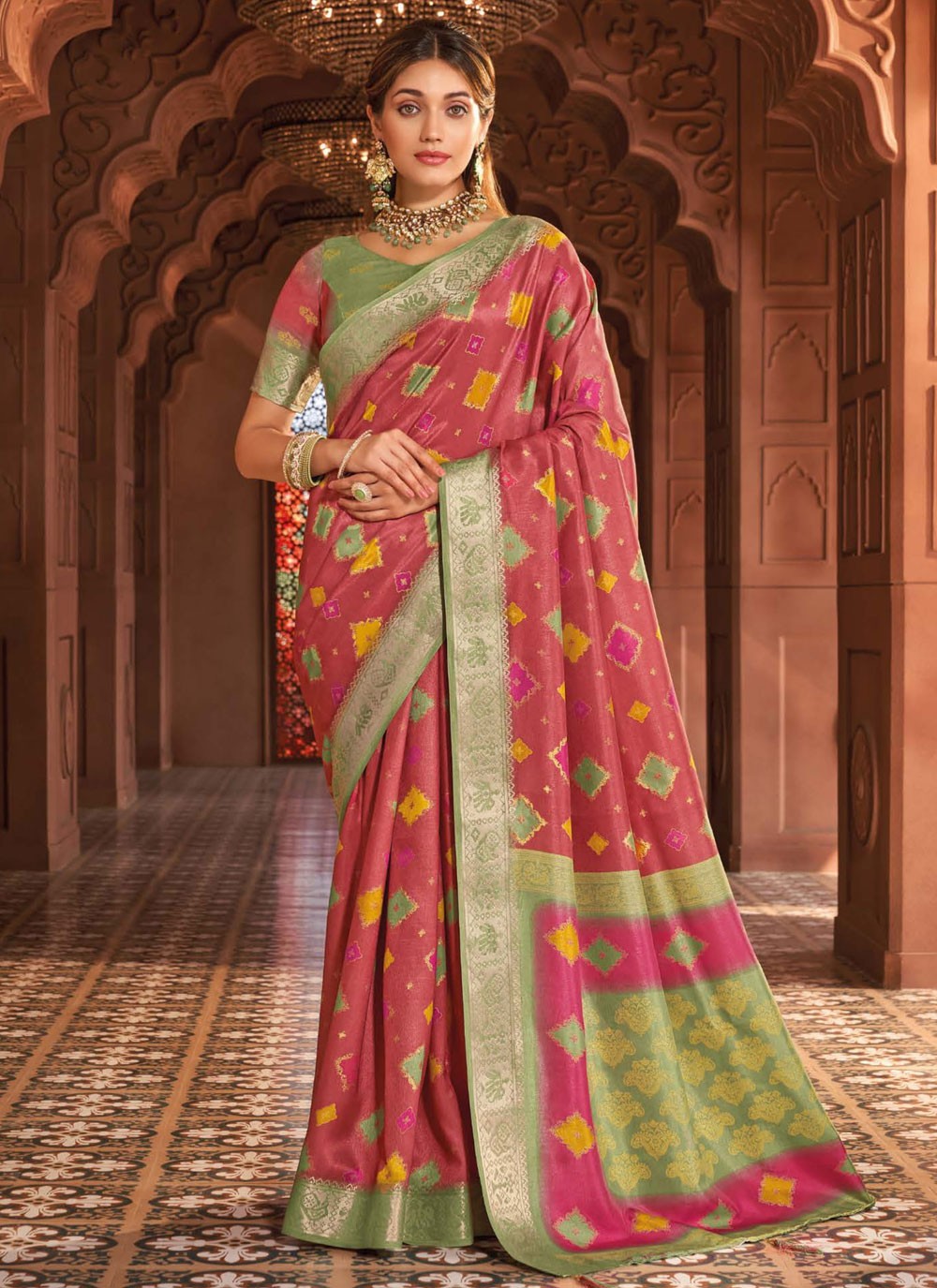 Jacquard Work, Printed, Weaving Zari, Zari Silk Saree - S12298