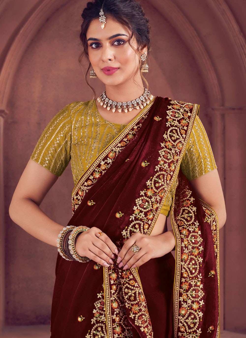 Embroidered, Zari Art Silk Saree - S12177