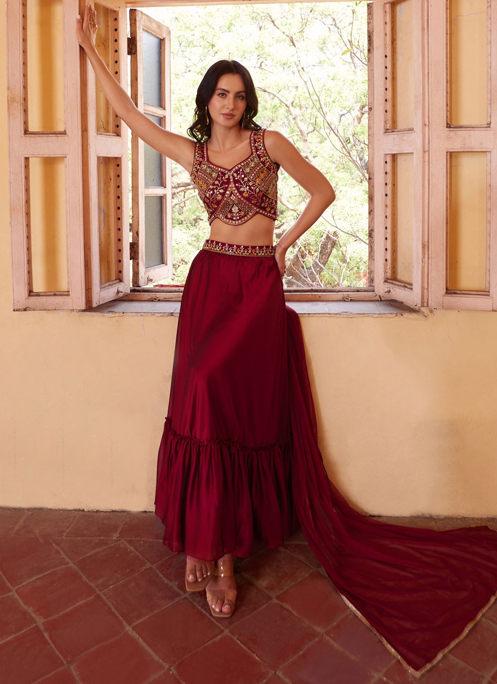 Embroidered Georgette Readymade Lehenga Choli - L1744