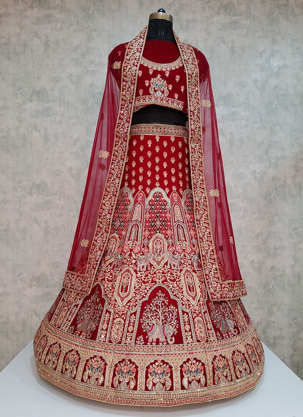 Embroidered Velvet A - Line Lehenga - L1919