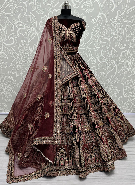 Diamond Velvet A - Line Lehenga - L2384