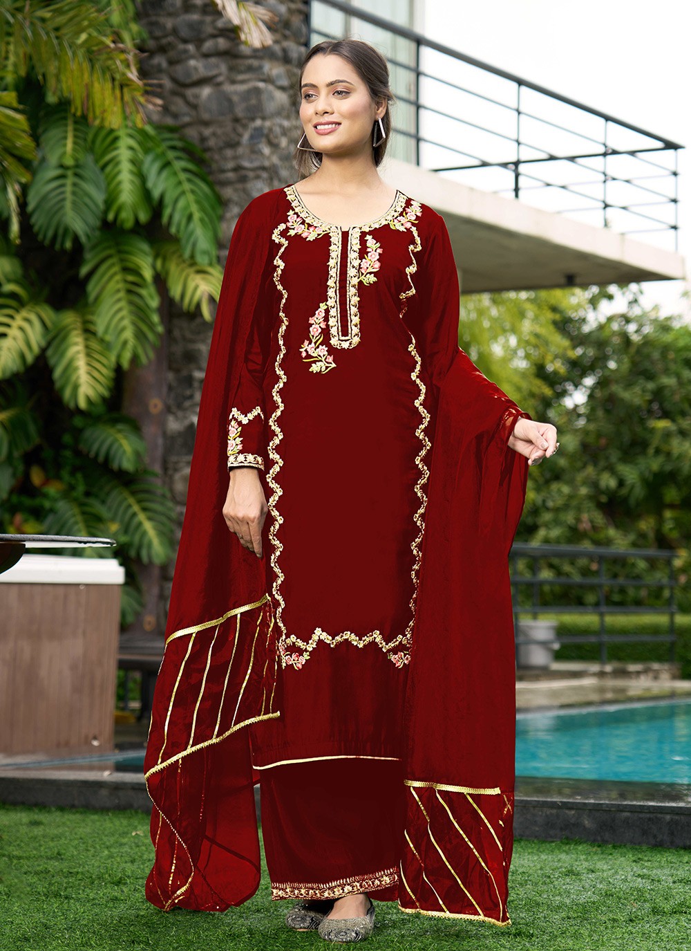 Art Silk Salwar Suit - T3364