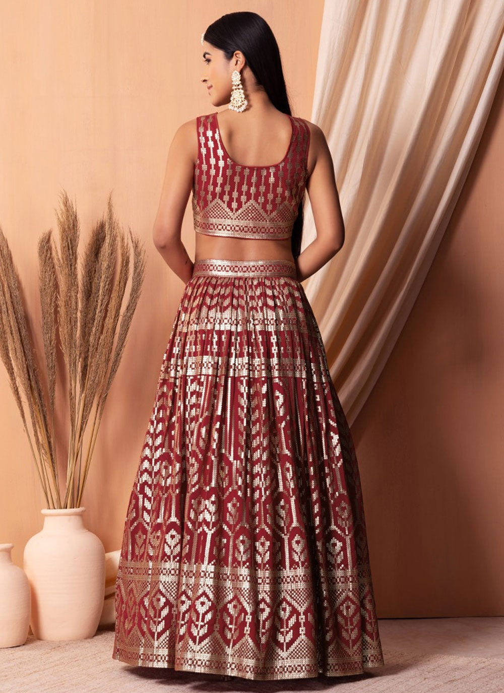 Embroidered Georgette Lehenga - L3107