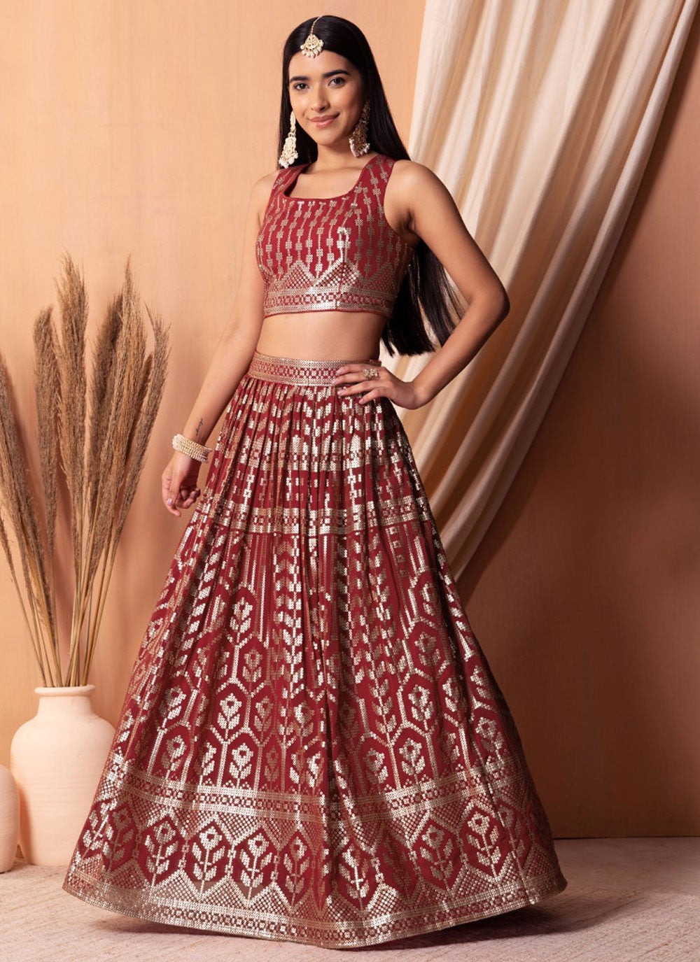 Embroidered Georgette Lehenga - L3107