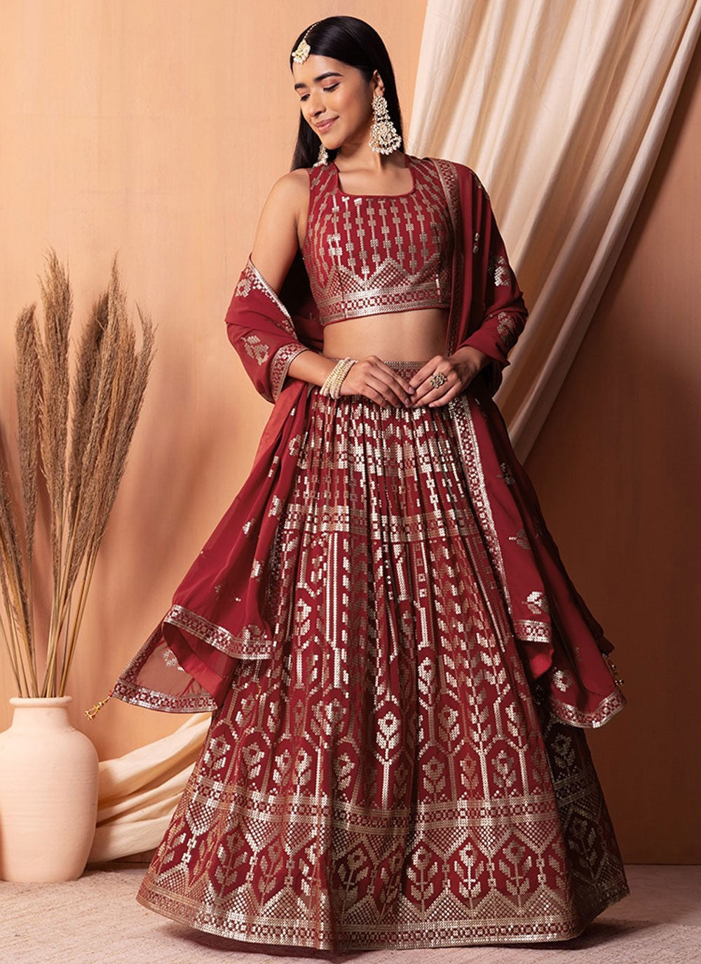 Embroidered Georgette Lehenga - L3107