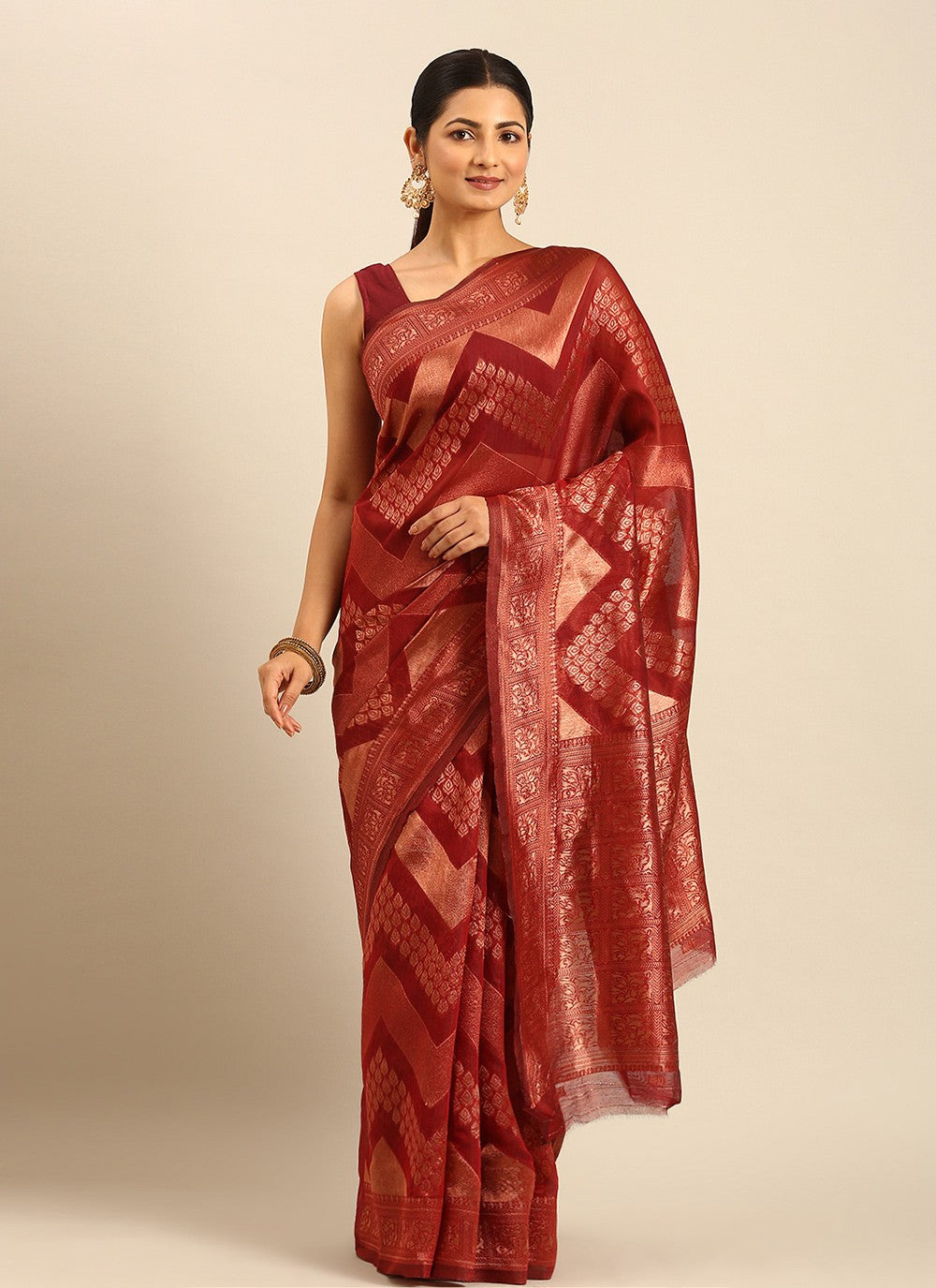 Classic Weaving Zari Cotton Saree - S8125