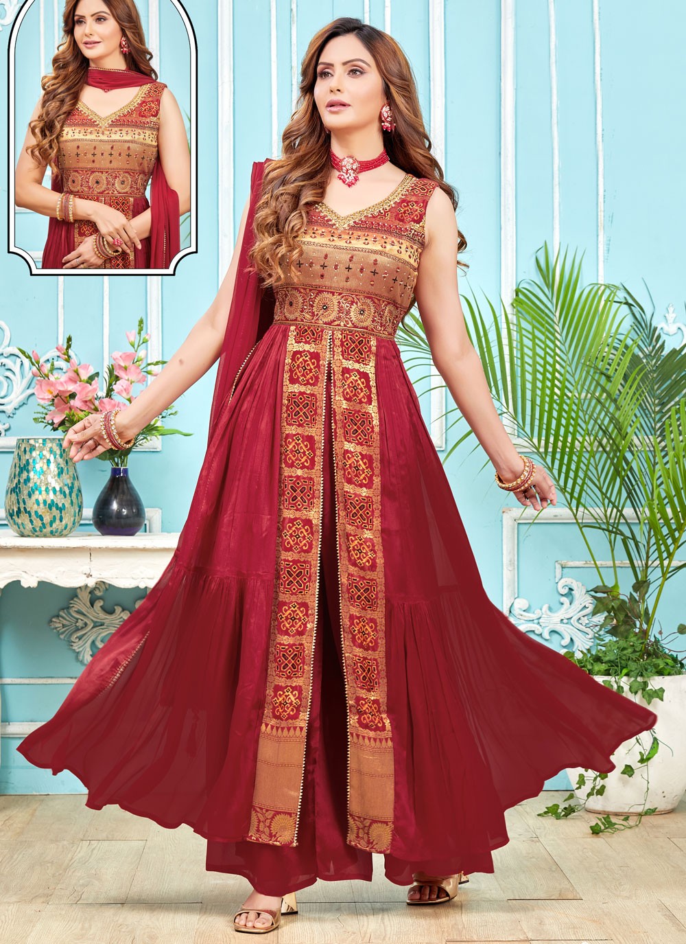 Embroidered Georgette Salwar Suit - T4312