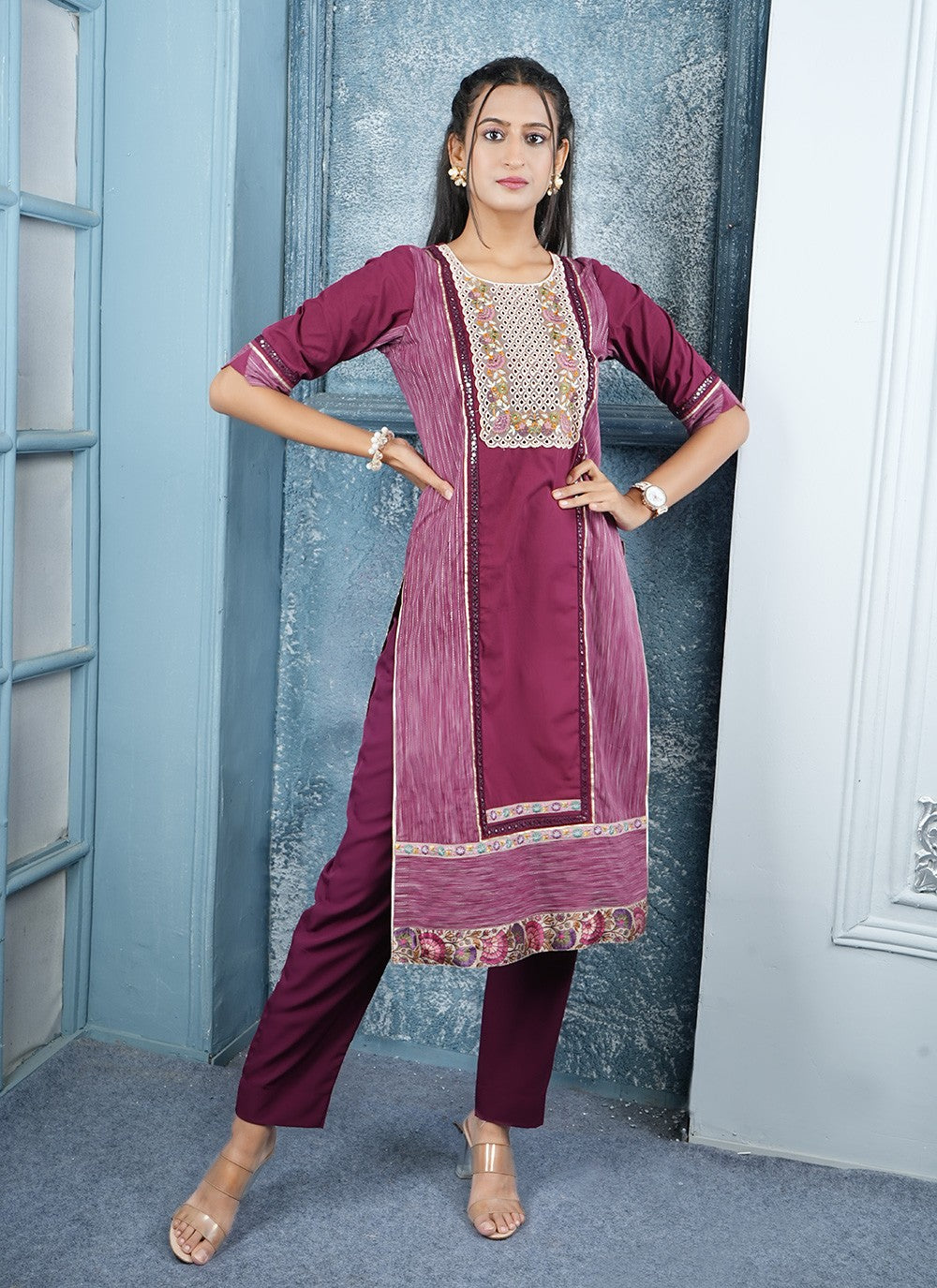 Georgette Pant Style Suit - T3046