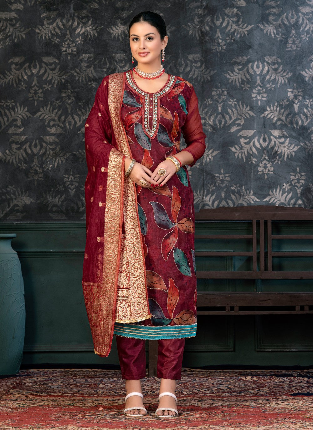 Organza Salwar Suit - T1372